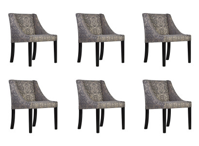 6 sedie design imbottite Lounge Club, set di poltrone sedie nuovo.