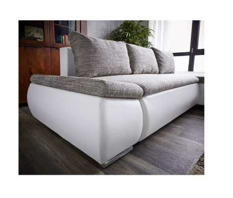 Divano angolare design con funzione letto, nuovo divano imbottito tessile.