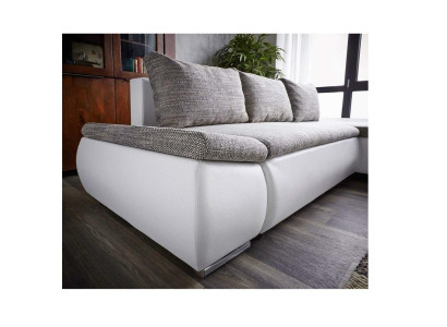 Divano angolare design con funzione letto, nuovo divano imbottito tessile.