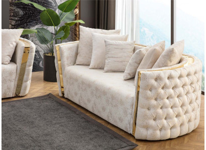 Sofà imbottito bianco Chesterfield design 2 divani Mobili soggiorno