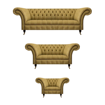 Soggiorno giallo set di divani 3 pezzi lusso divani set imbottiti seduta nuova Chesterfield