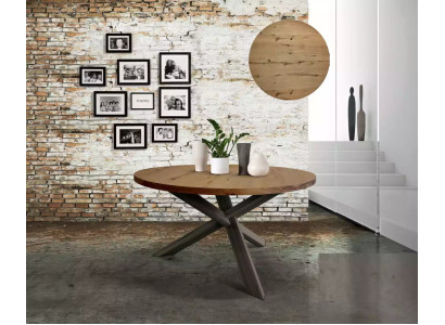 Sala da pranzo Tavolo rotondo in legno Tavolo da pranzo rotondo Stile moderno Marrone 140cm