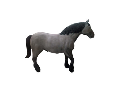 Astratta moderna e bella scultura di plastica, altezza 80 cm della figura di un cavallo.