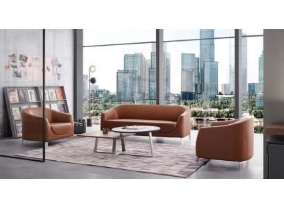 Set soggiorno salotto divano 3+1+1 Designersofa tavolino