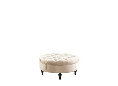 Pouf rotondo Chesterfield imbottito Pouf poggiapiedi Ottomana Divano rotondo Nuovo da appoggio