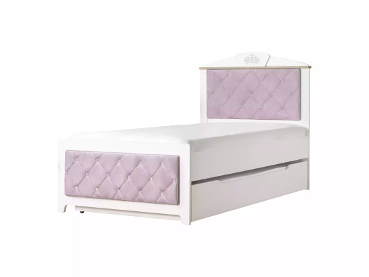 Chesterfield Letto funzionale Letto per bambini estendibile Letto 120 Legno Rosa