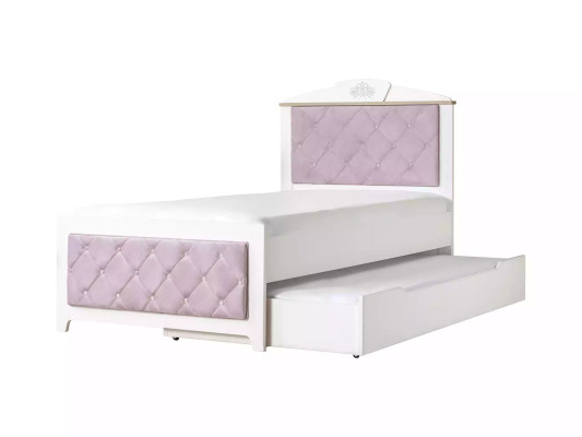 Chesterfield Letto funzionale Letto per bambini estendibile Letto 120 Legno Rosa