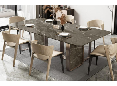 Designer imbottiti Tavoli di lusso 240x100 Tavoli da pranzo in marmo Tavolo da pranzo Sala da pranzo