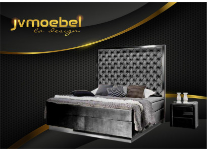 Boxspringbett Letto 2x Comodino 3 pezzi Set Camera da letto Mobili Letti di lusso Nuovi