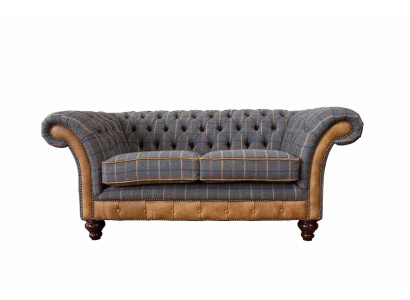 Chesterfield Divano 2 posti Design Divano Tre Posti Arredamento di lusso Stile Tessile Divani